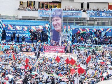 100 mil nas ruas da Bolívia defendem direito de Evo à reeleição