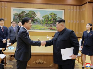 Kim Jong Un declara à delegação do Sul ‘firme vontade de avançar a reunificação’