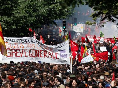 300 mil em toda a França no primeiro de Maio contra Macron