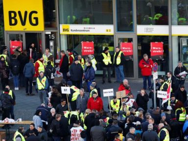 Alemanha: greve do transporte público por salário paralisa Berlim