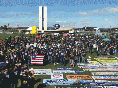 Policiais Civis repudiam reforma previdenciária com ato em Brasília