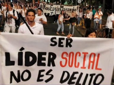 Atos em 30 países repudiam assassinatos de líderes colombianos