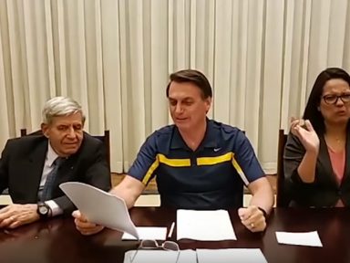 Bolsonaro volta a atacar Dória e Luciano Huck em vídeo