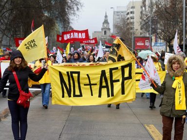 Chilenos nas ruas “contra a previdência privada e pelo direito à Seguridade Social”