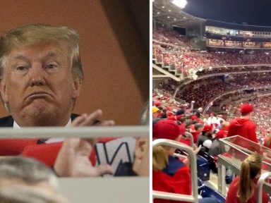Estádio de beisebol recebe Trump com longa vaia e  coro geral: “prendam-no!”