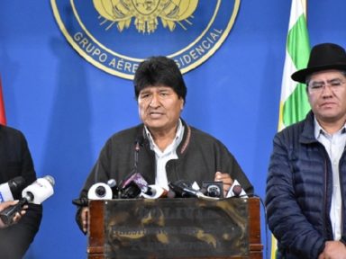Evo anuncia convocação de novas eleições e renovação do TSE boliviano