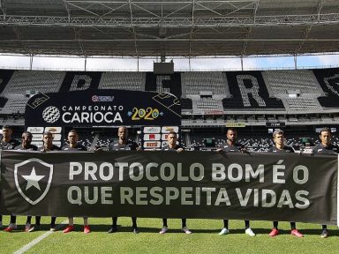 Botafogo e Fluminense protestam contra federação e racismo na volta aos gramados
