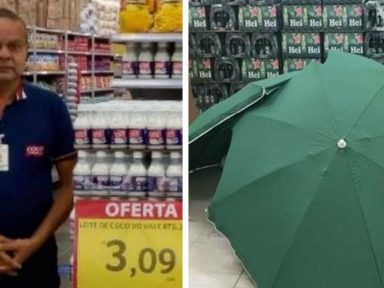 Trabalhador morre em Carrefour, corpo é coberto com guarda-sóis e loja segue aberta