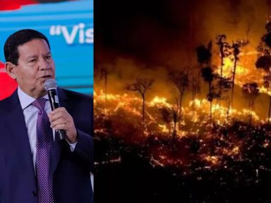Inpe aponta aumento das queimadas e Mourão reclama: “só divulga dados negativos”