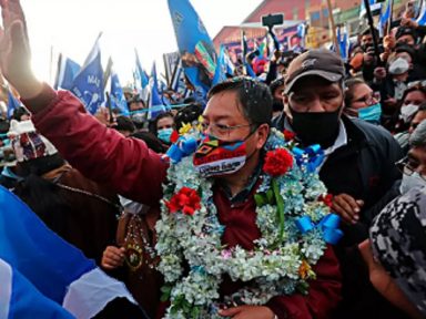 Arce vence com larga margem em La Paz, Potosí, Cochabamba e Oruro