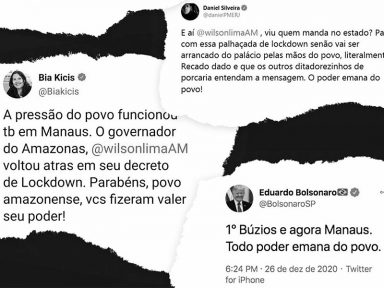 Bolsonaristas que insuflaram aglomerações no Amazonas se calam diante das mortes