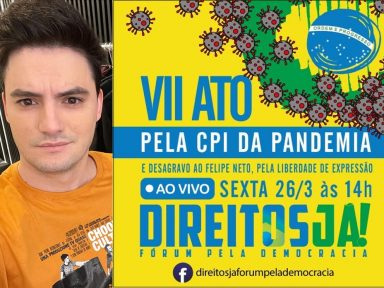 Direitos Já! promove ato pela CPI da Pandemia e contra as perseguições de Bolsonaro