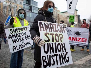 Amazon no Alabama pressiona trabalhadores contra sindicalização
