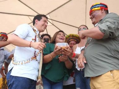 Líder indígena do Equador garante “respaldo absoluto” à candidatura de Arauz