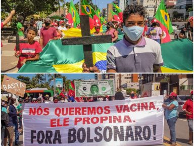 Atos em Maceió, Goiânia, Teresina e Salvador protestam contra Bolsonaro e a carestia