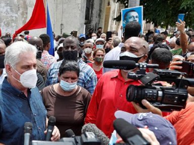 Atos em Cuba são tentativa de desestabilização fomentada pelos EUA, afirma presidente Canel