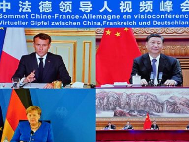 Merkel e Macron reiteram ao presidente Xi apoio ao Acordo de Investimento Europa-China