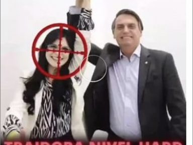 Eduardo Bolsonaro publica foto com alvo na cabeça de deputada, que reage: “ligado a milícias”