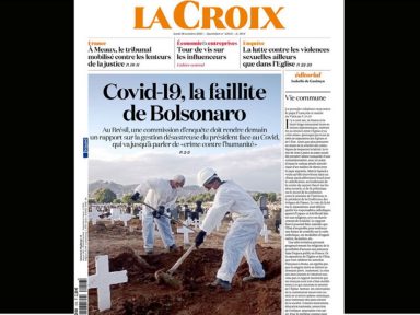“Uma cegueira assassina”, diz jornal francês sobre negacionismo de Bolsonaro