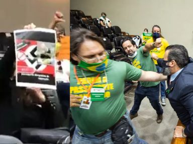 Antivacinas são expulsos da Câmara de Porto Alegre após exibirem suástica e atacarem vereadoras