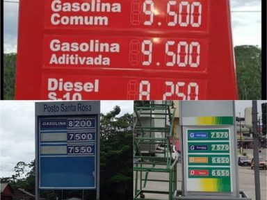 Gasolina custa mais de R$ 9 em cidades do Norte