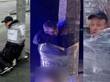 Vídeos mostram nazis ucranianos amarrando civis a postes