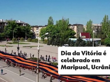 Moradores da Mariupol liberada dos nazistas do Azov celebram o Dia da Vitória