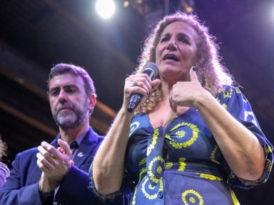 Jandira Feghali lança pré-candidatura à Câmara ao lado de Marcelo Freixo no Rio