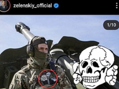 Zelensky posta foto de soldado com emblema nazista na farda em pleno Dia da Vitória