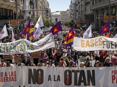 Milhares marcham em Madri exigindo  “Fora bases da OTAN”