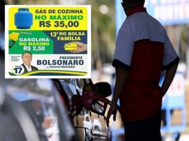 Bolsonaro prometeu gasolina a R$ 2,50 e agora comemora preço a R$ 6,49