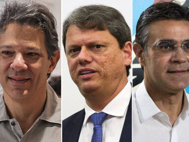 Haddad lidera em SP com 38%; Tarcísio Freitas (16%) e Rodrigo Garcia (11%) disputam 2º lugar