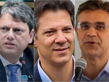 Haddad vai a 32% e consolida liderança em SP; Tarcísio chega a 17% e Rodrigo fica com 10%