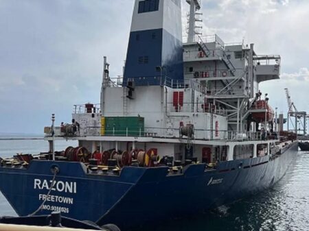 Primeiro navio com grãos sai do porto ucraniano de Odessa com destino ao Líbano