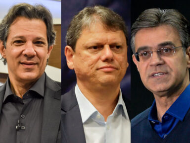 Ipec: Haddad tem 34%, Tarcísio, 22%, e Garcia, 18% em São Paulo