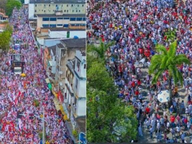 A dois dias das eleições, Lula arrasta uma multidão nas ruas de Salvador