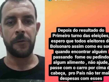 Ex-jogador diz para bolsonaristas passarem “com o carro por cima da cabeça dos pobres”