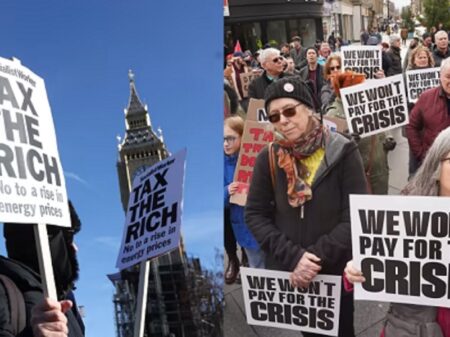 Truss recua no corte de imposto dos ricos após protestos em 50 cidades inglesas