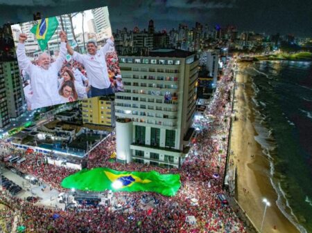Lula leva multidão às ruas de Salvador e defende a redução do imposto de renda