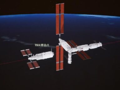 Estação espacial chinesa Tiangong está pronta, comemoram os astronautas Chen, Liu e Cai