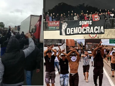 Torcidas do Atlético Mineiro e Corinthians derrubam bloqueios bolsonaristas em MG, SP e RJ