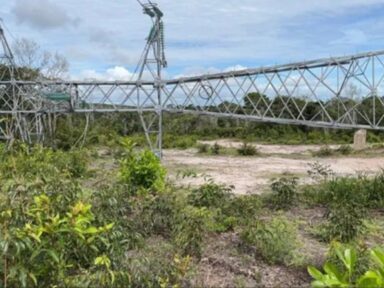 Mais uma torre de transmissão de energia é derrubada com sinais de vandalismo em Rondônia