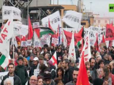 Em Gênova e Milão manifestantes exigem fim das armas para Kiev e “Otan fora da Itália”