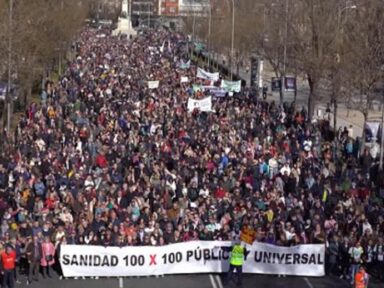 Ato contra o descaso com a Saúde Pública reúne mais de um milhão em Madri
