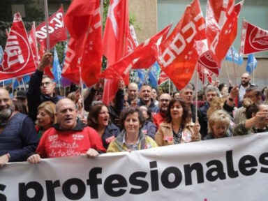 Profissionais de Saúde e Educação de Madri fazem greve contra arrocho salarial