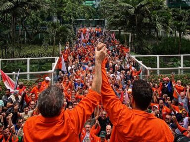 Petroleiros protestam contra “sequestro de aposentadorias” causado por rombo na Petros