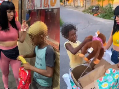 Justiça bloqueia redes sociais de racistas que deram banana e macaco de pelúcia a crianças no Rio