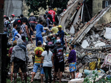 Prédio desaba e deixa pessoas soterradas e ao menos um morto na região metropolitana de Recife