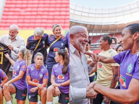 Lula visita treino da Seleção Brasileira Feminina: “contem com o apoio do governo”