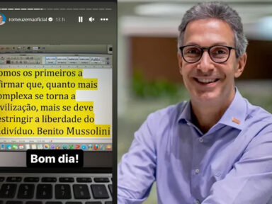 Zema compartilha frase do fascista Mussolini após Bolsonaro ficar inelegível